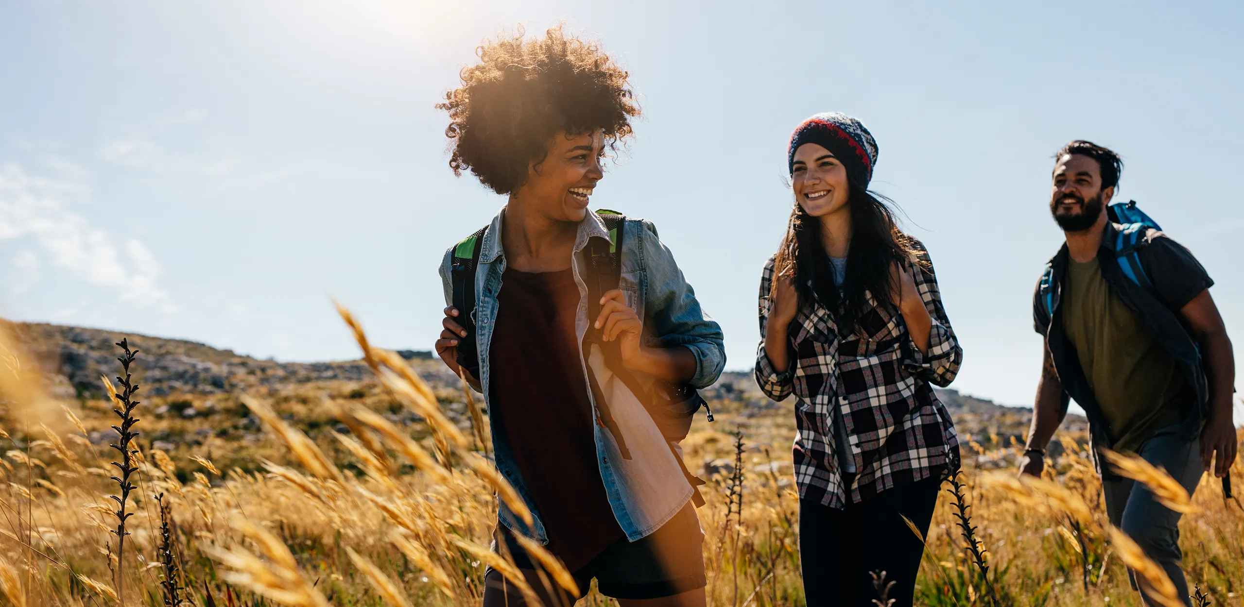 young adults hiking