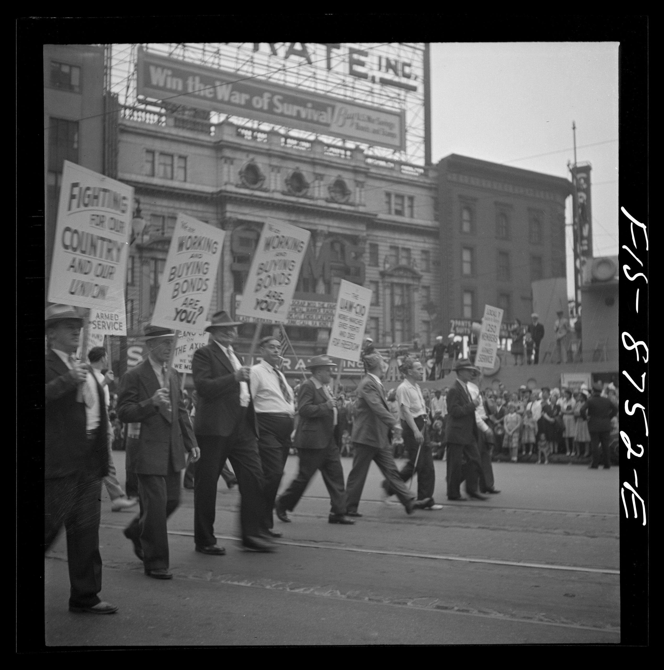 Labor Day marchers in Detroit, circa 1942. Library of Congress