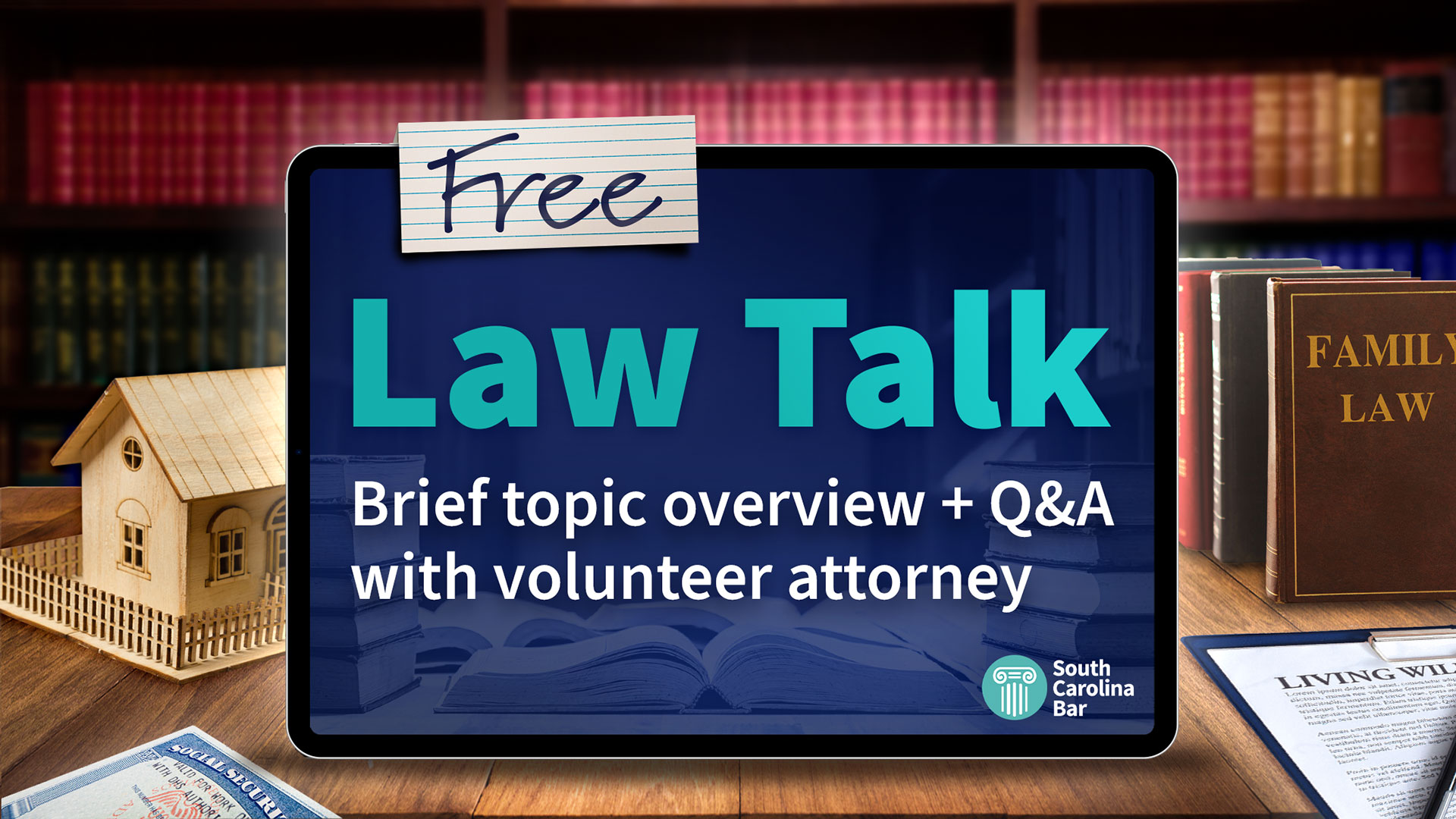 free law talk with Q&A session by members of the South Carolina Bar