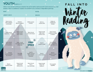fall into winter reading tracking card