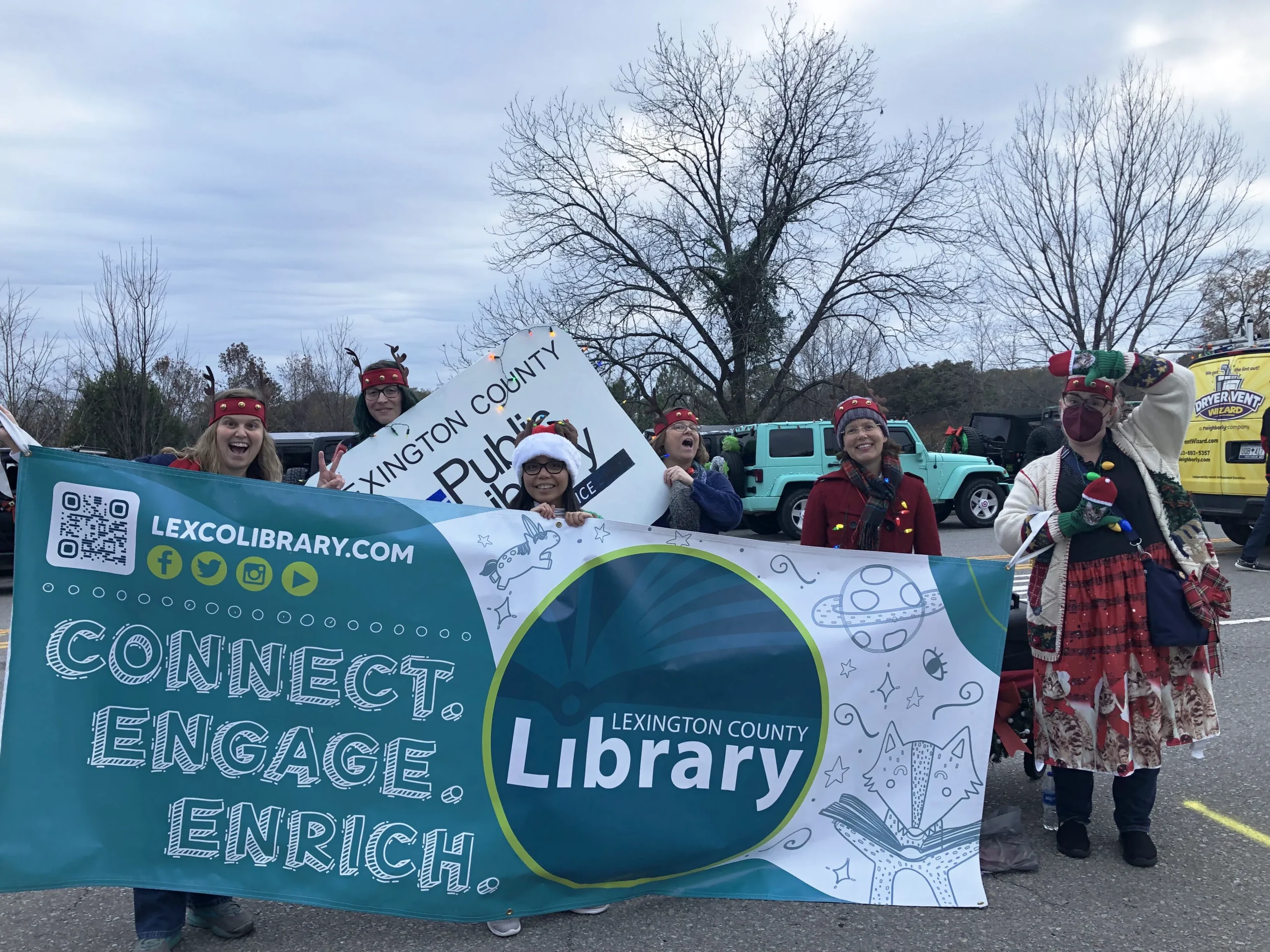 Library Banner at Cayce's Parade of Lights