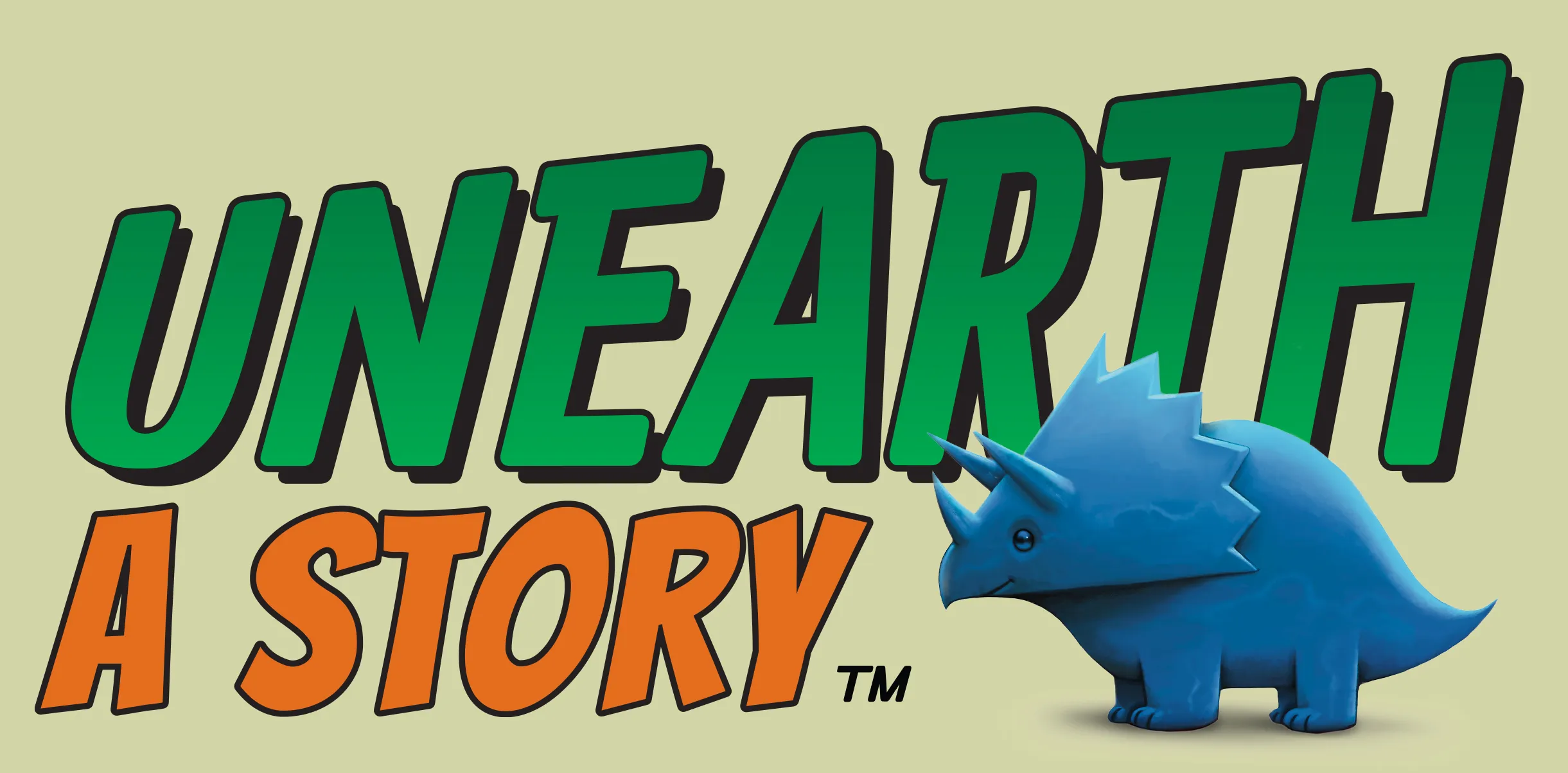 unearth a story: summer reading (blue dinosaur)
